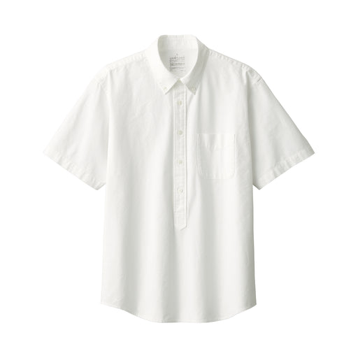 Men's Washed Oxford Pullover Shirt White MUJI