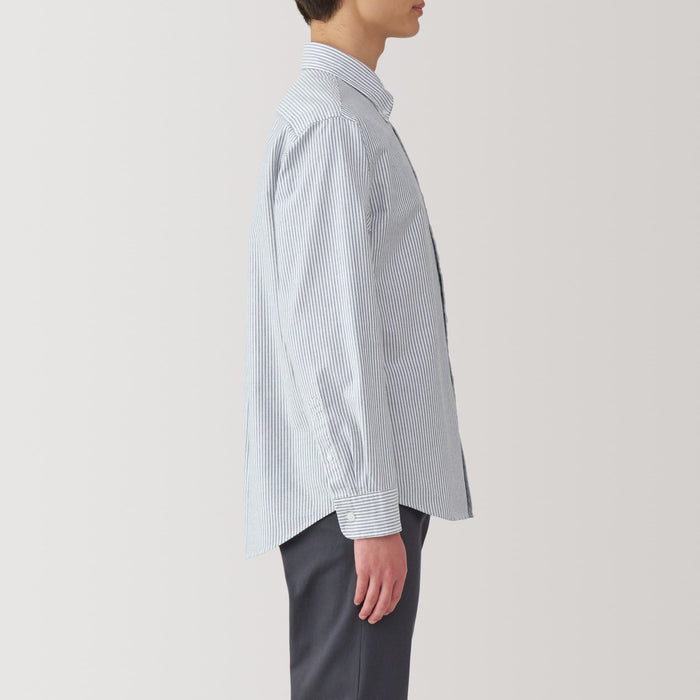 muji dress shirt Men's Non-Iron Semi Wide Collar while the relaxed fit ensures easy MUJI Men's Band Collar Cotton