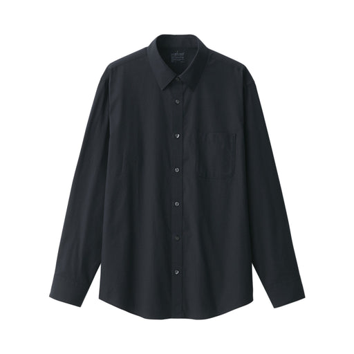 Men's Washed Broadcloth Shirt Black MUJI