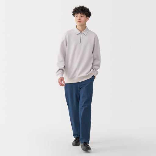 Men's Washed Denim Easy Pants - Navy MUJI