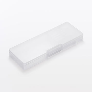 Polypropylene Pencil Case with Detachable Divider - White Gray MUJI