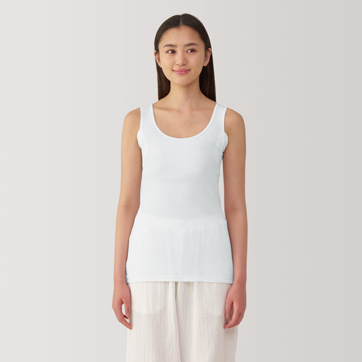 Women's Moisture-Wicking Cotton Tank Top with Sweat Pads MUJI