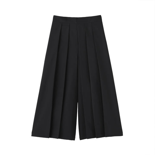 Women's Double Layered Hakama Pants Black MUJI
