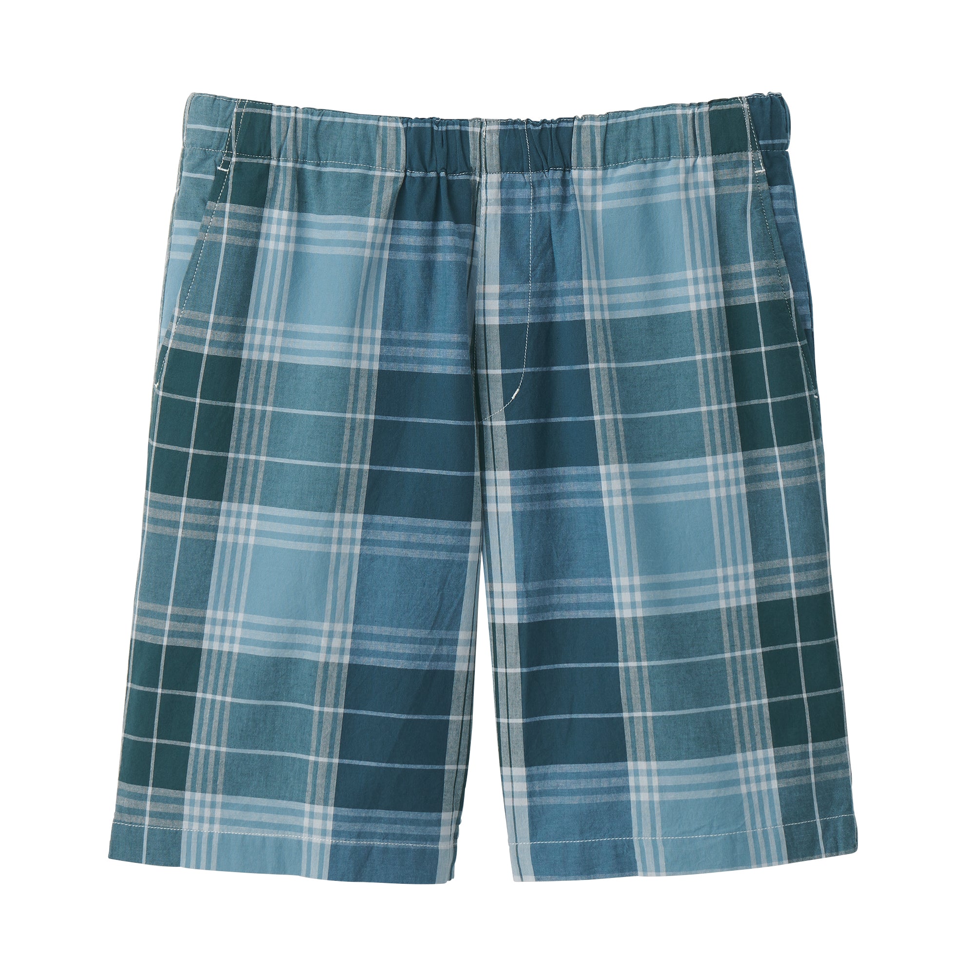 Men's Madras Check Button Easy Shorts