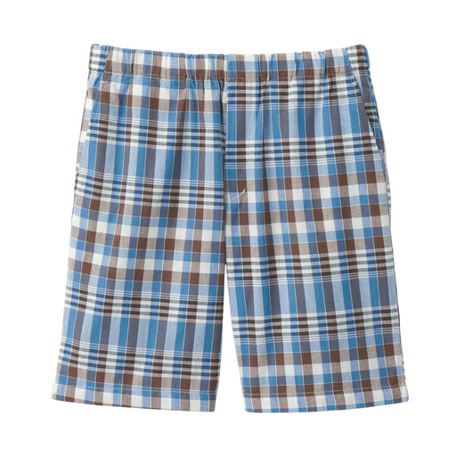 Men's Madras Check Button Easy Shorts Mocha Brown Check MUJI