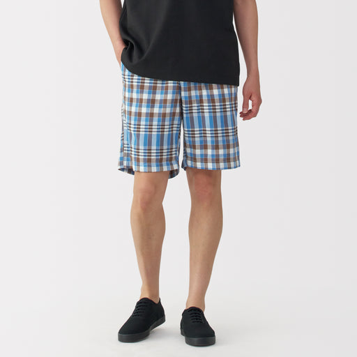 Men's Madras Check Button Easy Shorts MUJI