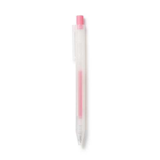 Smooth Gel Ink Ballpoint Knock Pen 0.3 mm - Pink MUJI