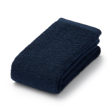 Twin Pile Face Towel with Loop Navy MUJI