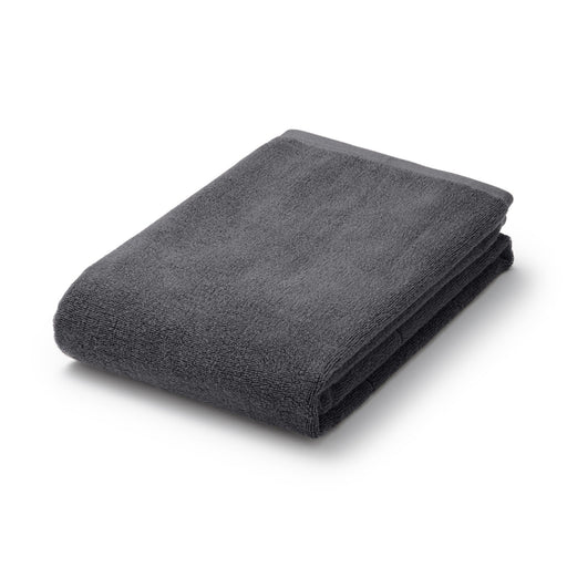 Cotton Twin Pile Large Bath Towel with Loop Charcoal MUJI