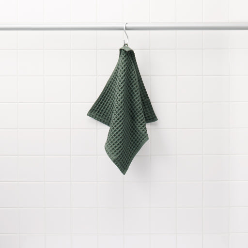 Waffle Hand Towel with Loop Smoky Green MUJI