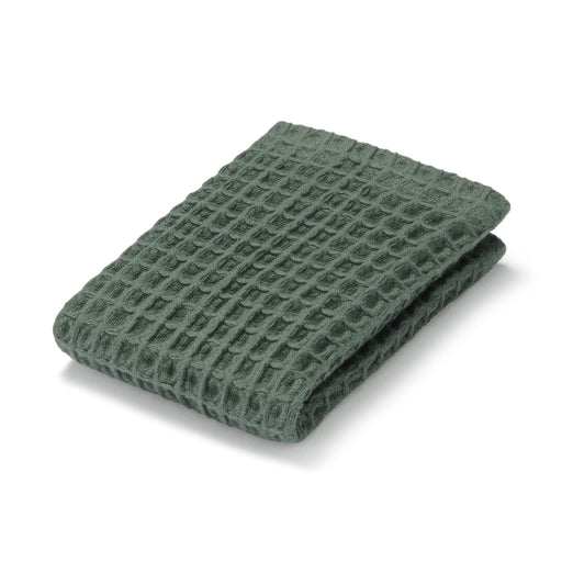 Waffle Hand Towel with Loop Smoky Green MUJI
