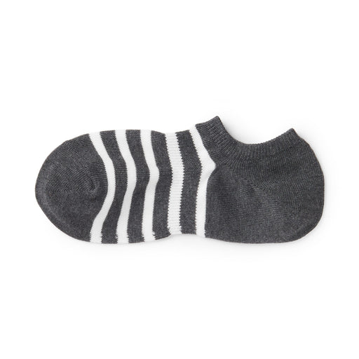 #deleted [import] Right Angle Striped Sneaker Socks Charcoal Gray Stripe 25-27cm (US W9-11 M7.5-10) MUJI