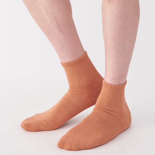 Right Angle Pile Short Socks Orange MUJI