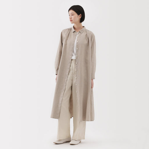 Women's Washed Linen Shirt Dress MUJI
