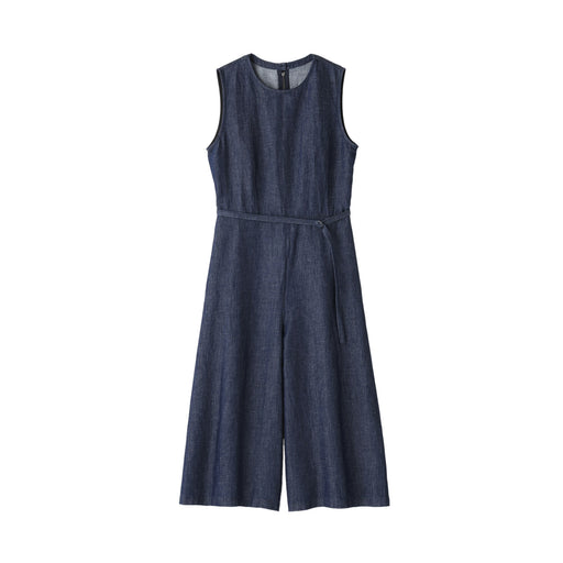 Women's Hemp Blend Denim Jumpsuit Navy MUJI