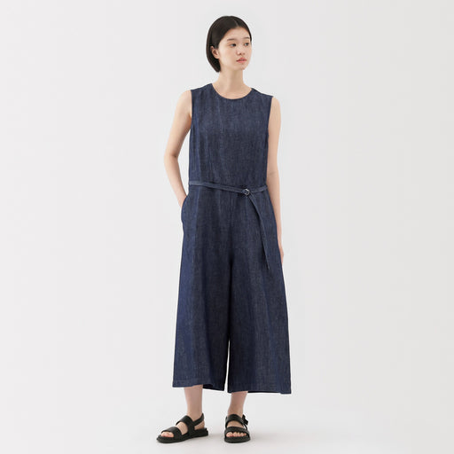 Women's Hemp Blend Denim Jumpsuit MUJI