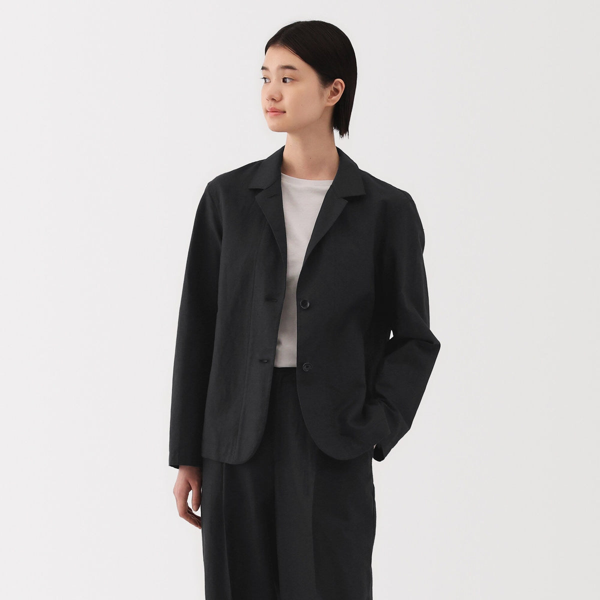 헴 및 코튼 소재 여성 셔츠 재킷