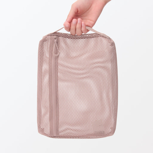 Gusset Mesh Case - Large Pink MUJI