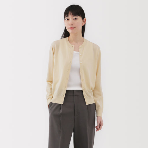 Women's High Twist Crewneck Cardigan MUJI