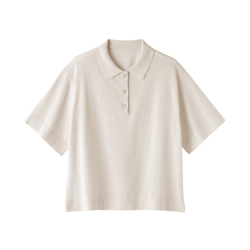 #knwh - Women's Light Knit Short Sleeve Polo Jumper BA1PZ25S Off White MUJI