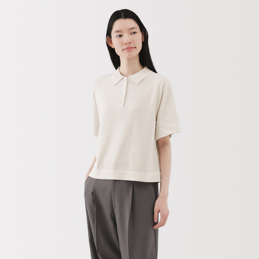 #knwh - Women's Light Knit Short Sleeve Polo Jumper BA1PZ25S MUJI