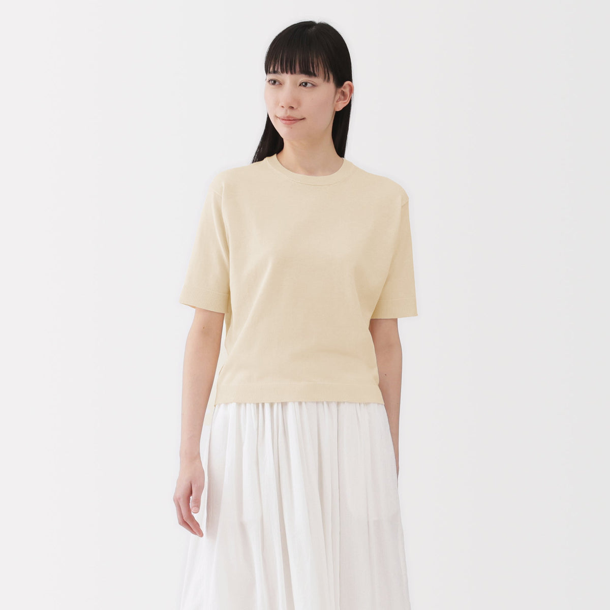 하이 트위스트 반소매 스웨터