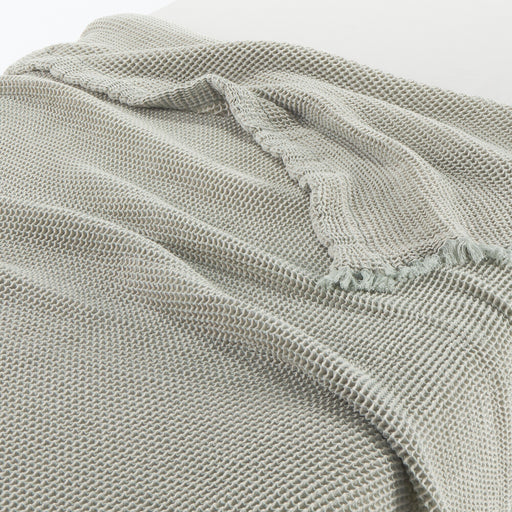Waffle Weave Blanket - W55.1 x L78.7" Green MUJI