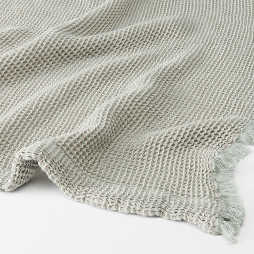 Waffle Weave Blanket - W70.9 x L78.7" Green MUJI