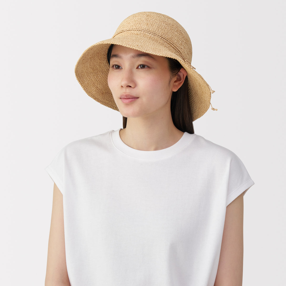 Raffia Foldable Capeline Hat Travel Sun Protection Hats MUJI USA