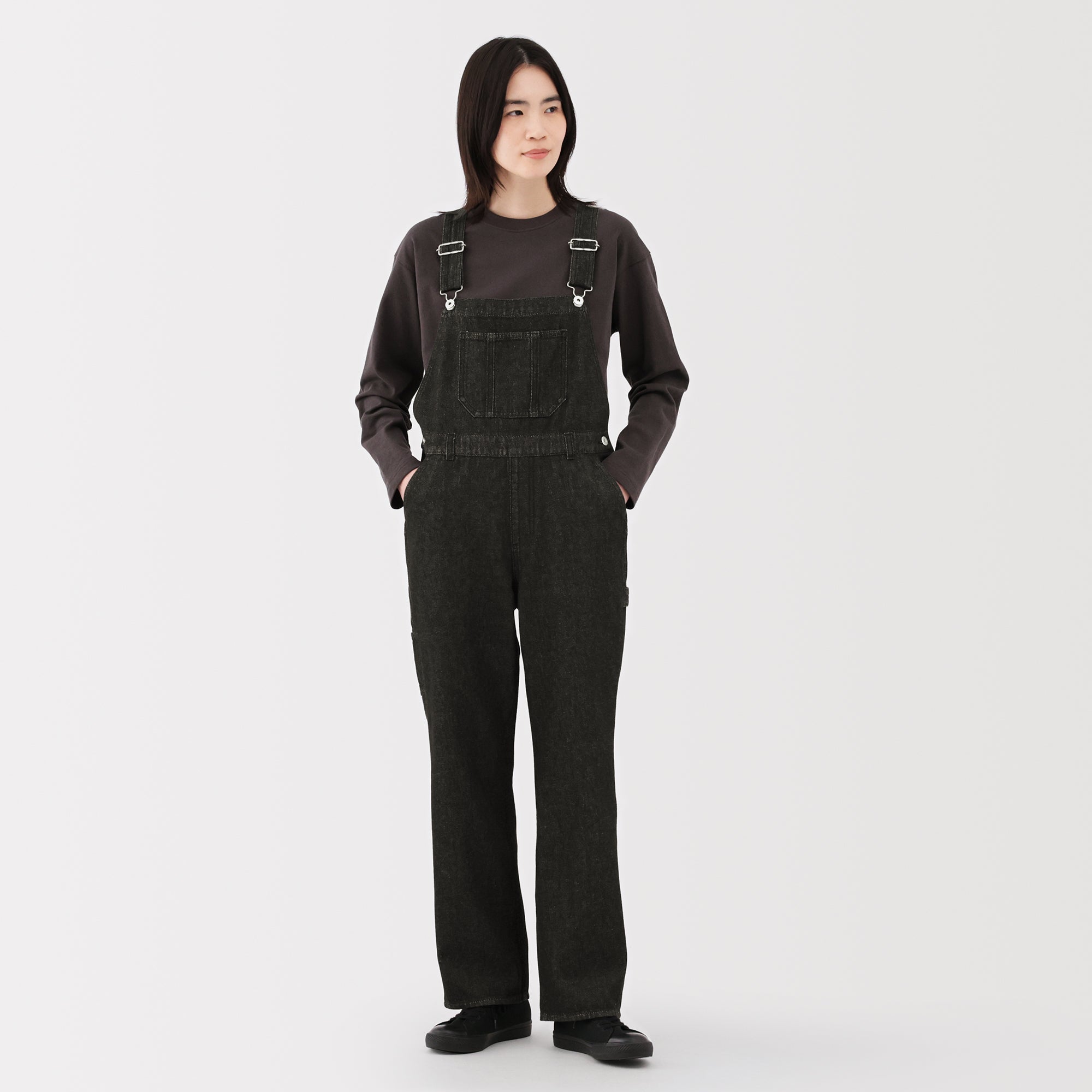 Kapok Blend Denim Overalls | Women's Dungarees | MUJI USA