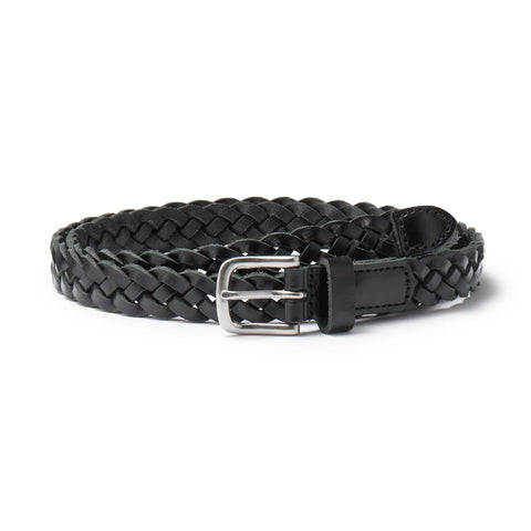 Vegetable Tannin Leather Hand-Knitted Skinny Belt | MUJI USA