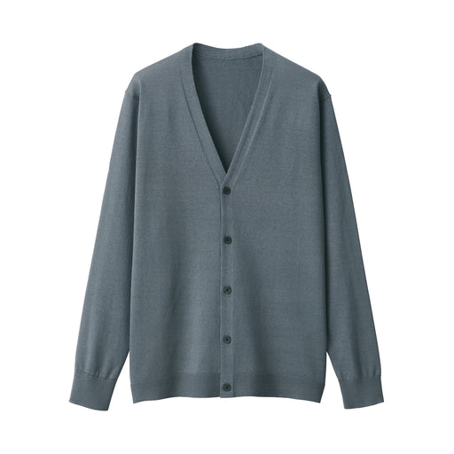 Men's Hemp Blend V-Neck Cardigan Medium Gray MUJI