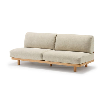 [HD] Spacious Armless Sofa Beige 2 Seater MUJI