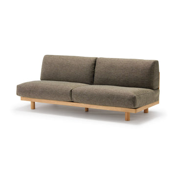 [HD] Spacious Armless Sofa Brown 2 Seater MUJI