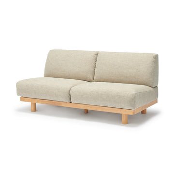 [HD] Spacious Armless Sofa Beige 3 Seater MUJI