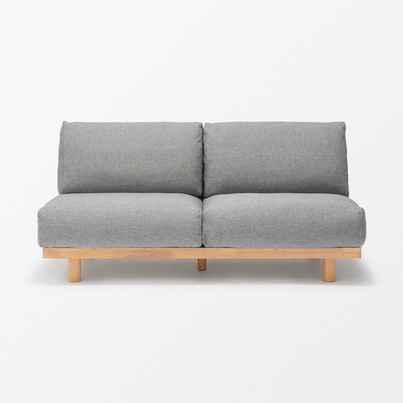 [HD] Spacious Armless Sofa Gray 3 Seater MUJI