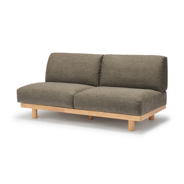[HD] Spacious Armless Sofa Brown 3 Seater MUJI