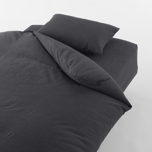 Washed Cotton Pillowcase Dark Gray MUJI
