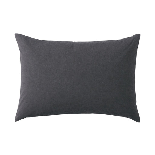 Washed Cotton Pillowcase Dark Gray MUJI