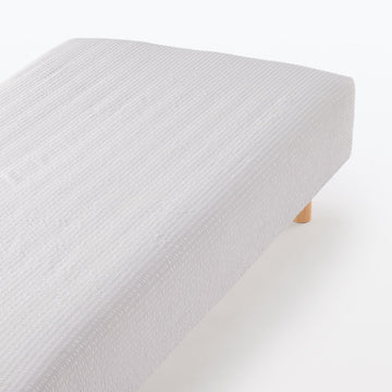 Seersucker Fitted Sheet Gray MUJI