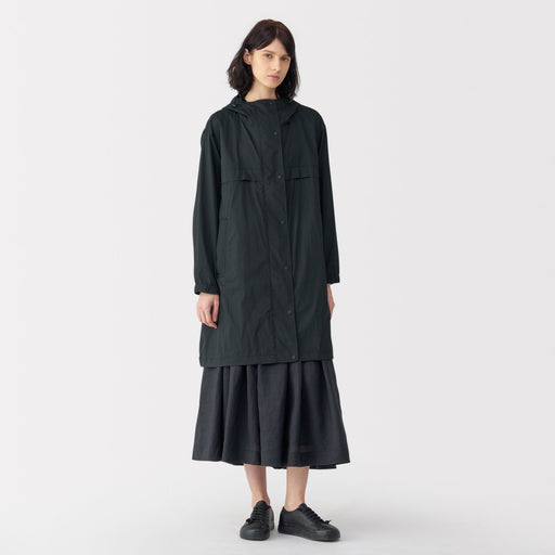 Labo Women's Light Waterproof Nylon Hooded Coat MUJI