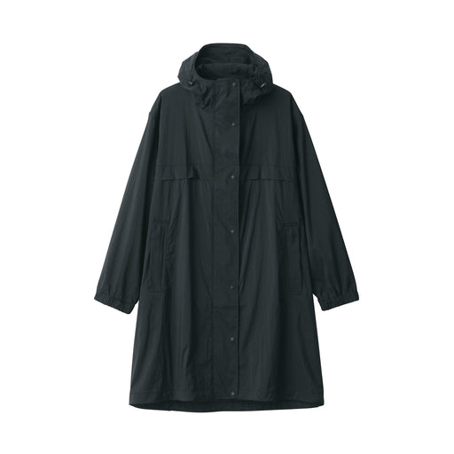 Labo Women's Light Waterproof Nylon Hooded Coat Black MUJI