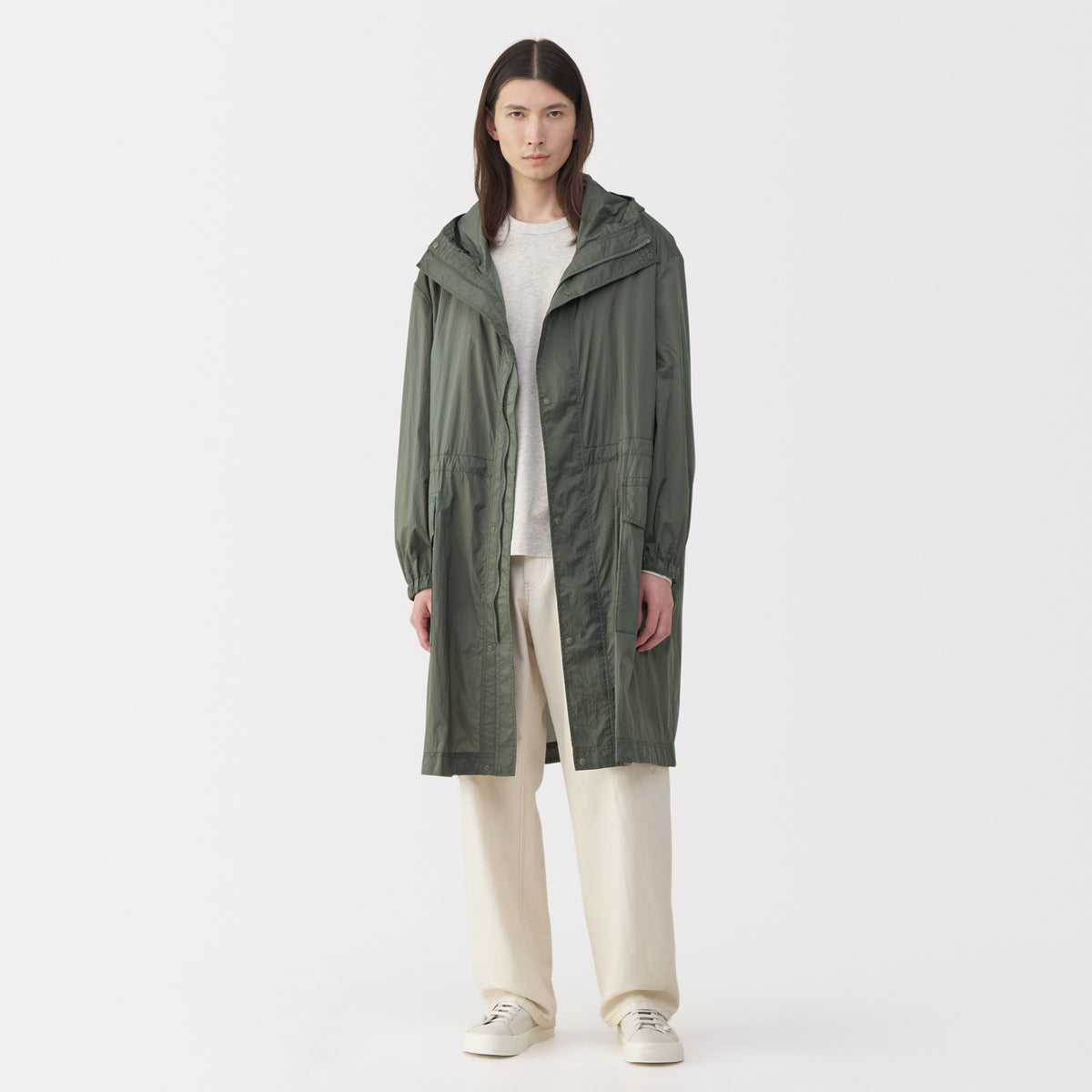Labo Men's Light Waterproof Nylon Hooded Coat