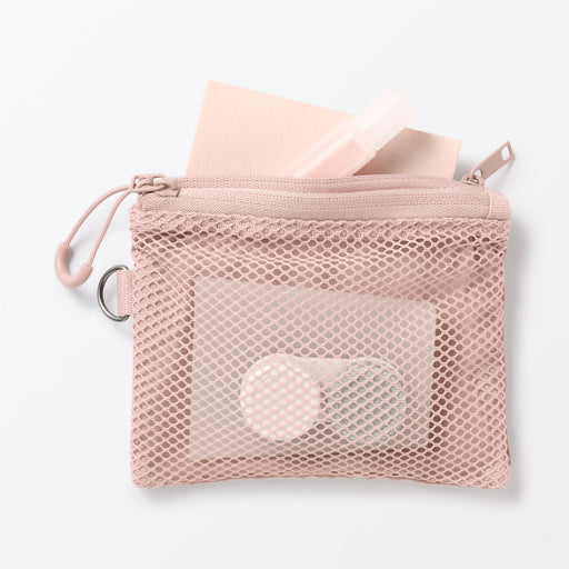 Polyester Two Zipper Case - Small Pink MUJI