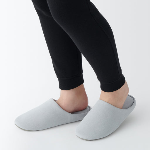 Cotton Plain Weave Insole Slippers Blue MUJI