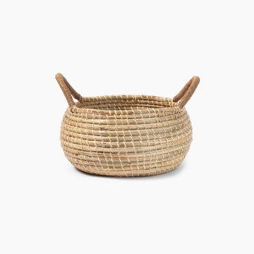 Seagrass Belly Basket with Handles - Small (Dia. 12.6 x H9.4") MUJI