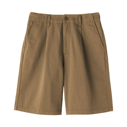 Women's Slub Yarn Chino Darted Shorts Dark Beige MUJI
