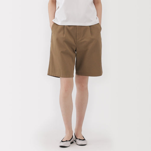 Women's Slub Yarn Chino Darted Shorts MUJI