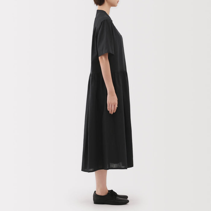 muji black dress Ladies' Lyocell Blended 1/2 Sleeve Dress