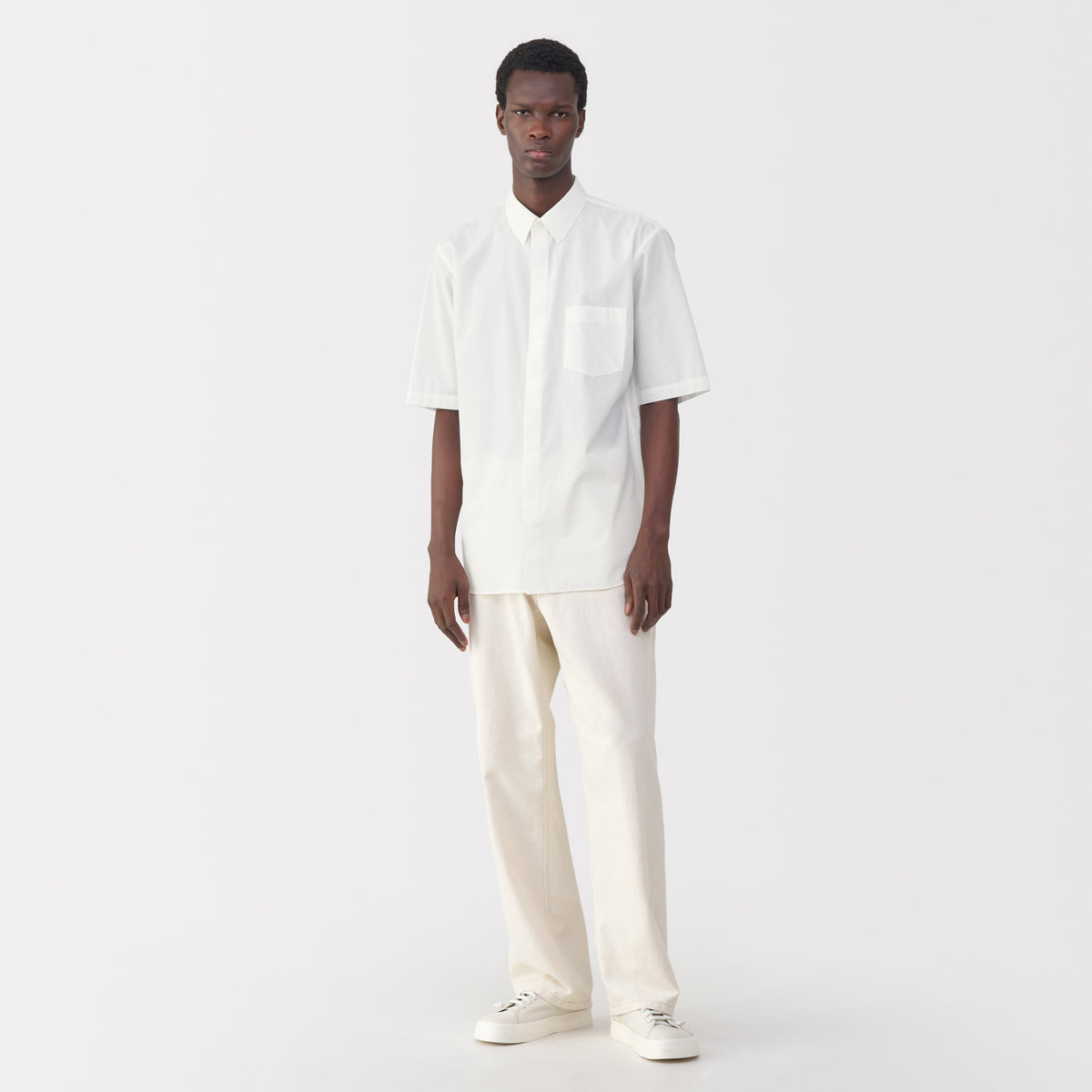 Labo Men's Poplin Layered Short Sleeve Shirt